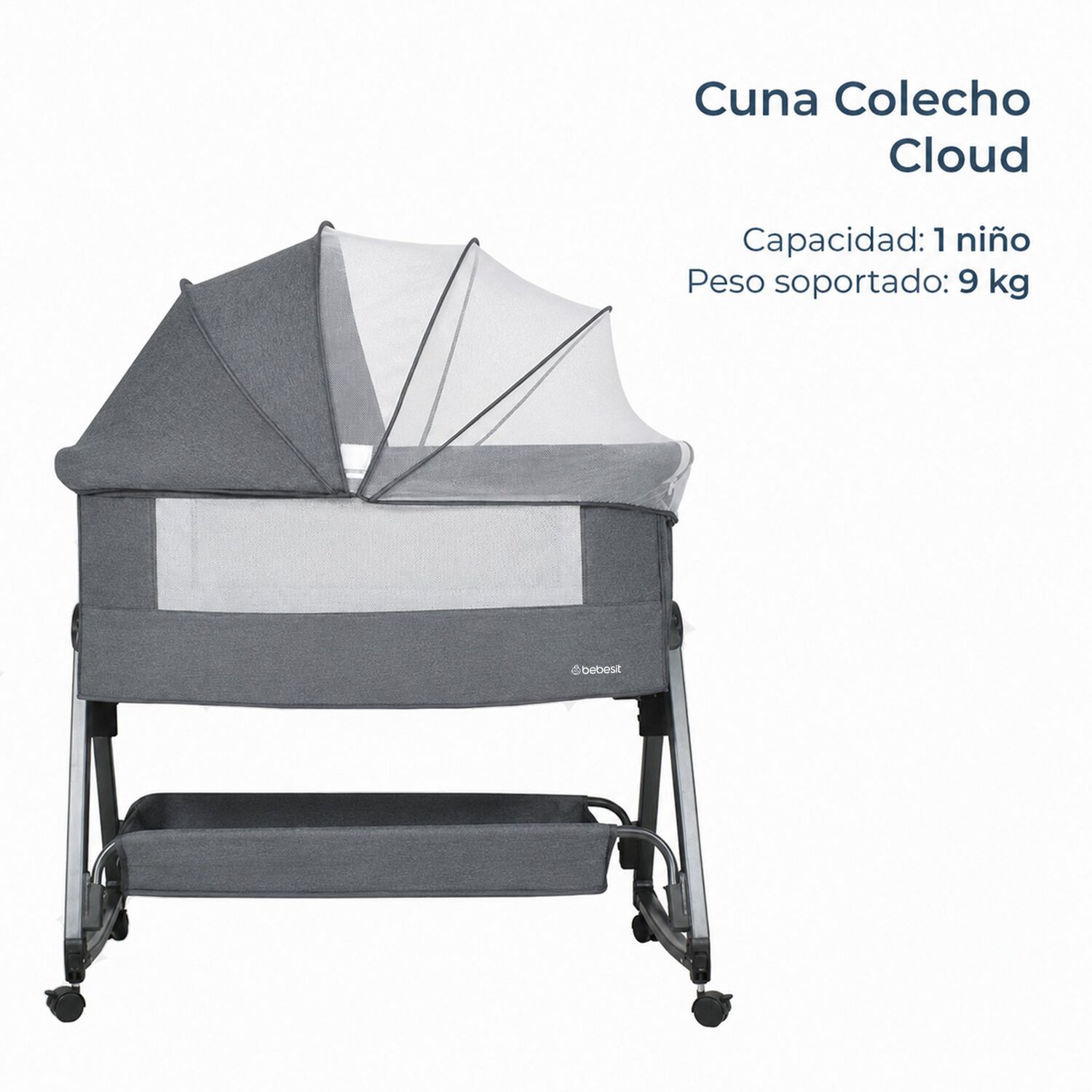 Cuna Colecho Cloud Gris Oscuro image number 3.0